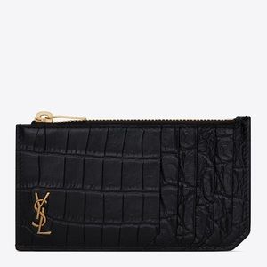 YSL🐊CROCODILE ZIP CARD CASE